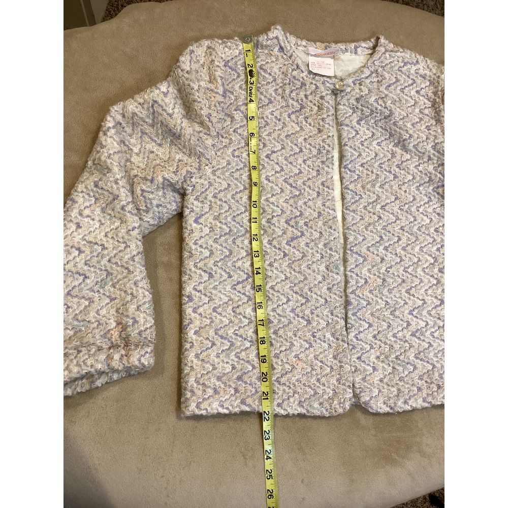 Vintage D.K. Gold by donnkenny Ladies Ivory with Pastels Blazer Coat, Size 10 - Picture 7 of 11